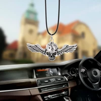 car accessories car pendant ghost rider fly wings skull interior rearview mirror decoration hanging decor hip hop auto ornaments