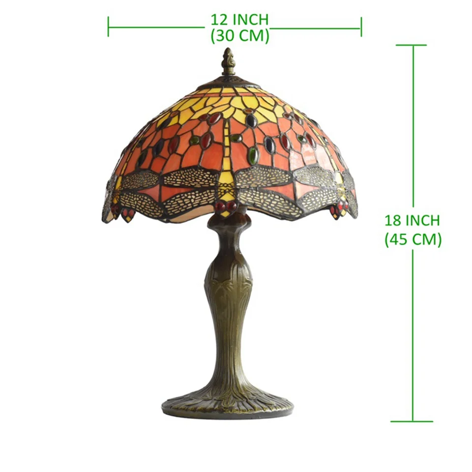 ATREUS Tiffanylamps 12 дюймов абажур Стрекоза старинное освещение подходит для украшения дома в продаже