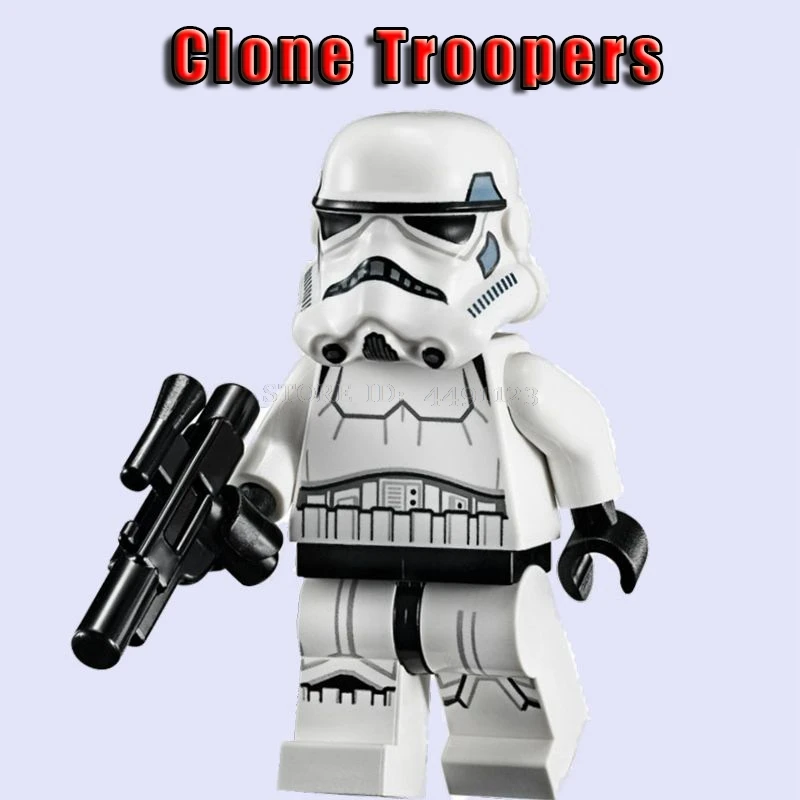 Clone Troopers Кубики на тему фильмов игрушки клонированные солдатики Звездные войны наборы солдат охраны армии Дарт Вейдер Скайуокер Рей R2D2 C3PO Блок Игрушка Звездные войны фигурка - Цвет: Clone Troopers