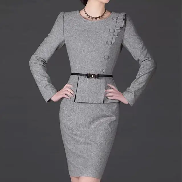 Женское шерстяное платье с круглым вырезом длинным рукавом|woolen dress|elegant dressdress fashion
