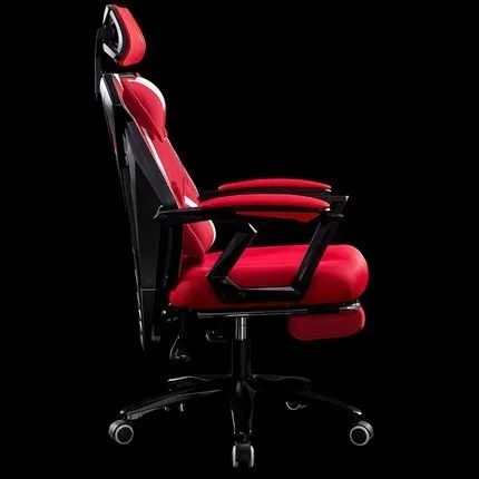 deep red footrest Роскошное Качество Esports 1220 игровая Poltrona дышащая подушка ажурное колесико для офисного кресла бытовые стальные ножки Silla Gamer - Color: deep red footrest