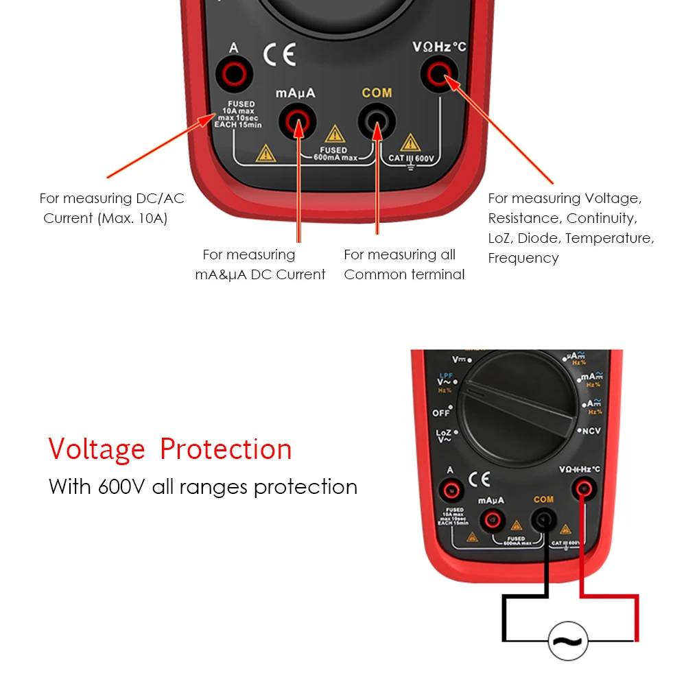 UT139E Цифровой мультиметр истинный RMS Многофункциональный коэффициент прочности