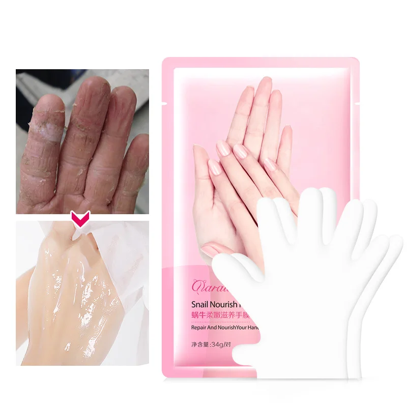 Отшелушивающий для рук улитка 5 пар маска восковая пилинг уход за руками