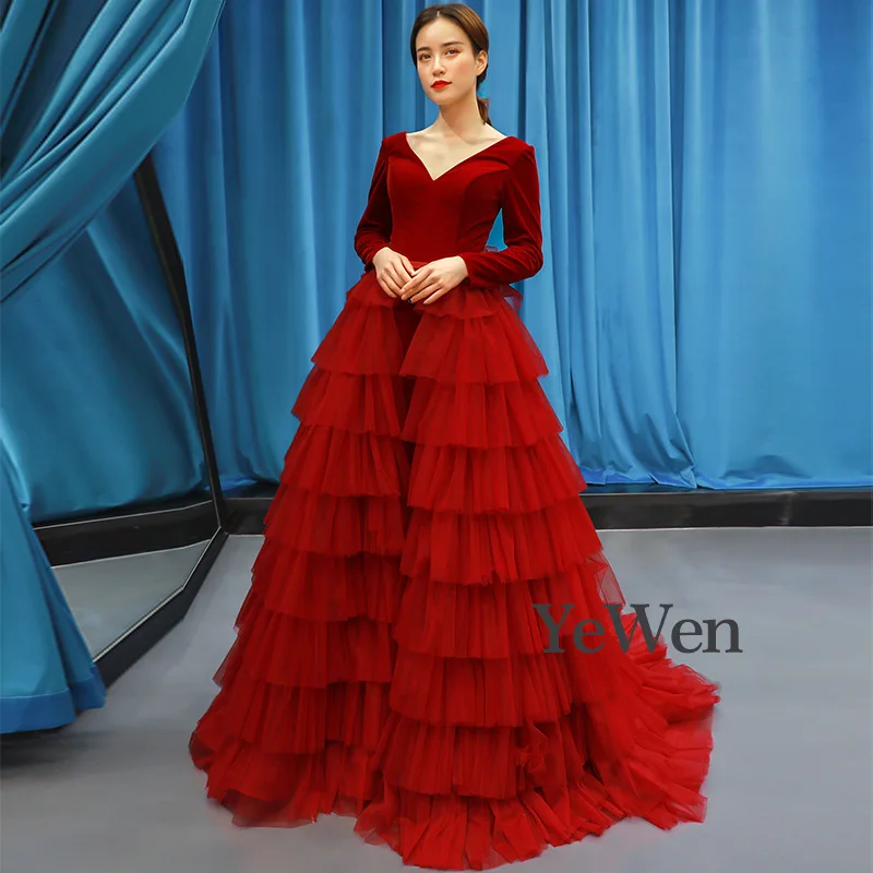 Красные вечерние платья нарядные вечернее платье Vestidos De Noche Largos Elegantes Fiesta 2020