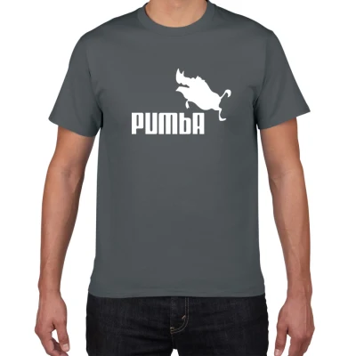 03 deep grey Забавная футболка, милые футболки homme Pumba/Pira, мужские хлопковые топы с короткими рукавами, крутая футболка, летний Трикотажный костюм, футболка для мужчин - Цвет: 03 deep grey