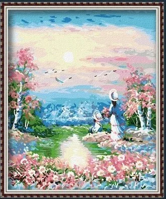 Mahuaf x213 абстрактная маслом живопись по номерам подставил 40x50 cm цветы цветение