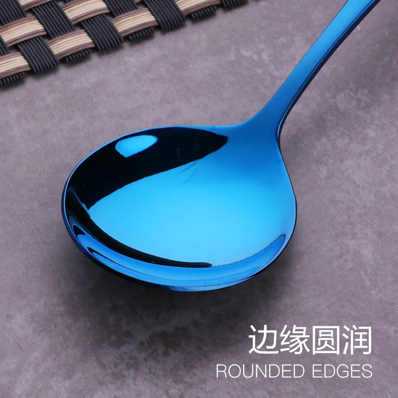 Красочные ложки для супа набор ложек мороженого ложка десерта Золотая круглая