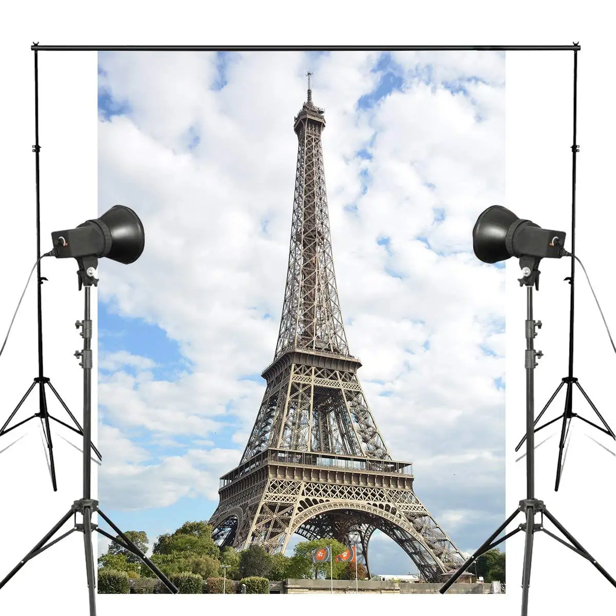 5X7 футов Эйфелева башня белые облака фон для фотосъемки архитектурный пейзаж в