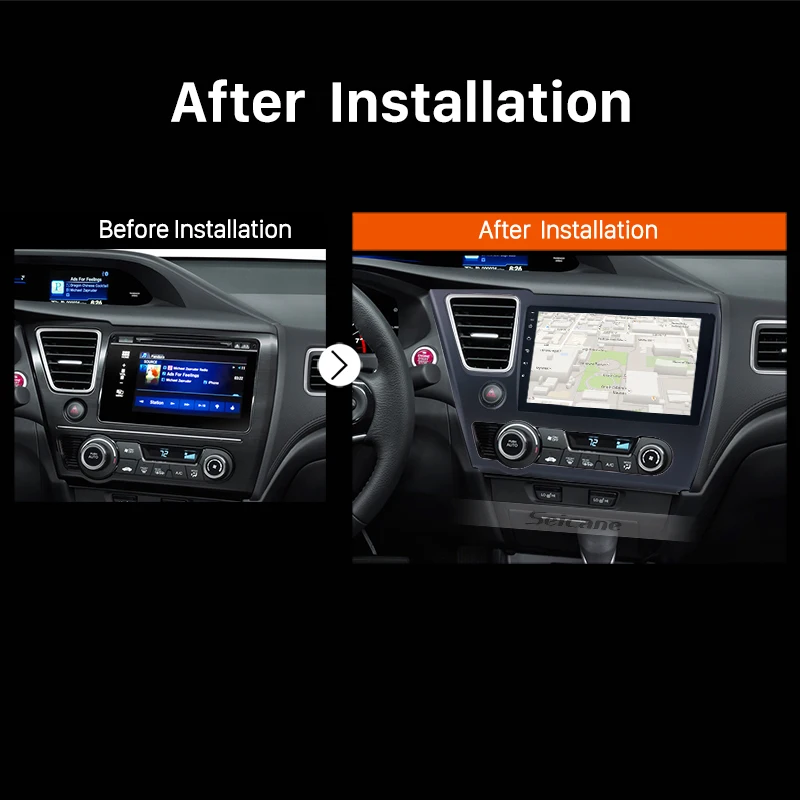 

Seicane Android 10.0 2.5D IPS Screen Car Radio Audio GPS Autoradio for 2014 2015 2016 2017 Honda Civic support DVR OBDII DAB+