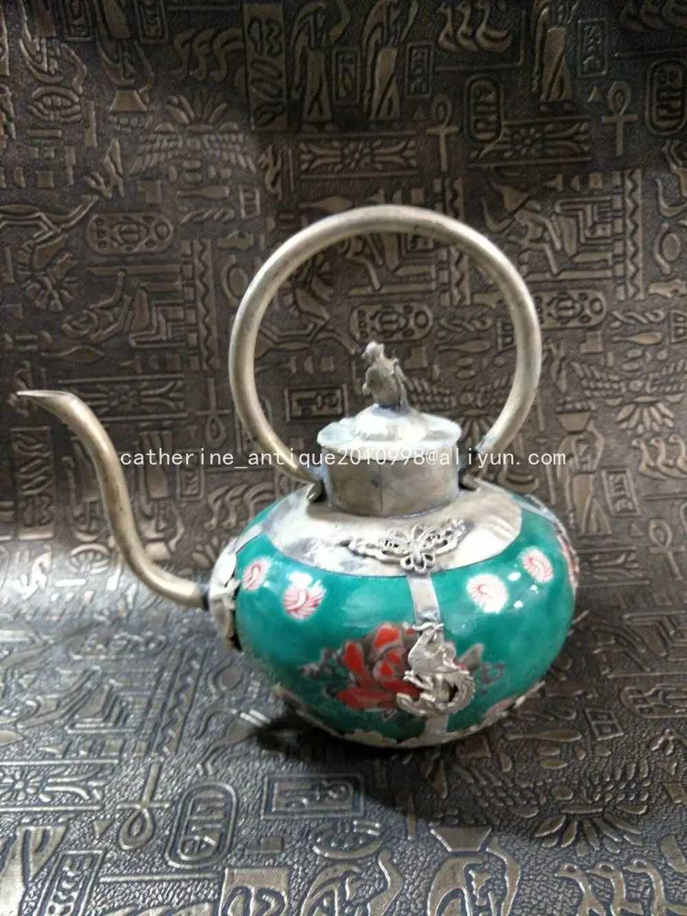 

Очень яркий серебристый чайник, синий, с отметкой, бесплатная доставка