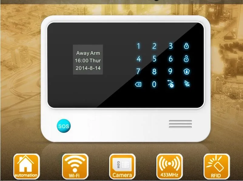 DHL Бесплатная доставка Wi Fi сигнализация GSM умная домашняя с 5 видами языкового