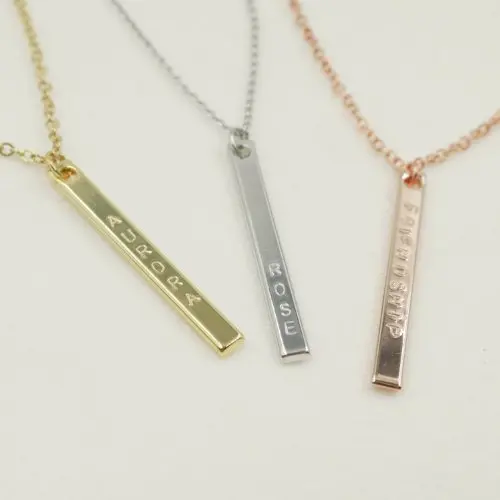 Гравировка имени персонализированные Первоначальные Подвески Ожерелья 3 цвета