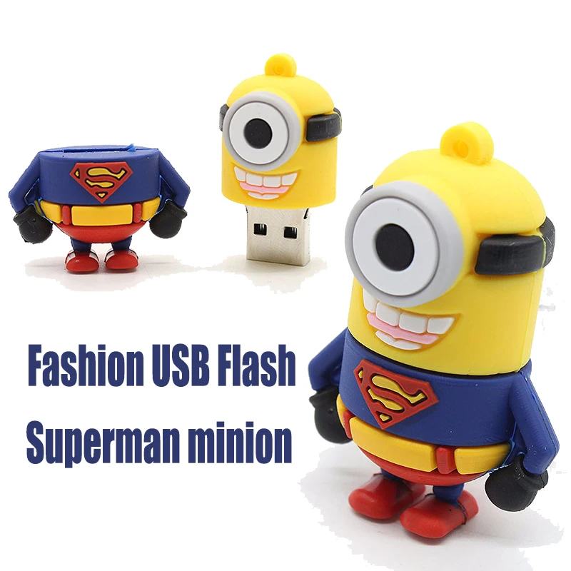 Мультяшный флеш-накопитель с миньонами, USB флеш-накопитель, силиконовая флешка, 32 ГБ, 64 ГБ, 128 ГБ, 256 ГБ, USB, 3,0, USB, карта памяти, рождественский подарок