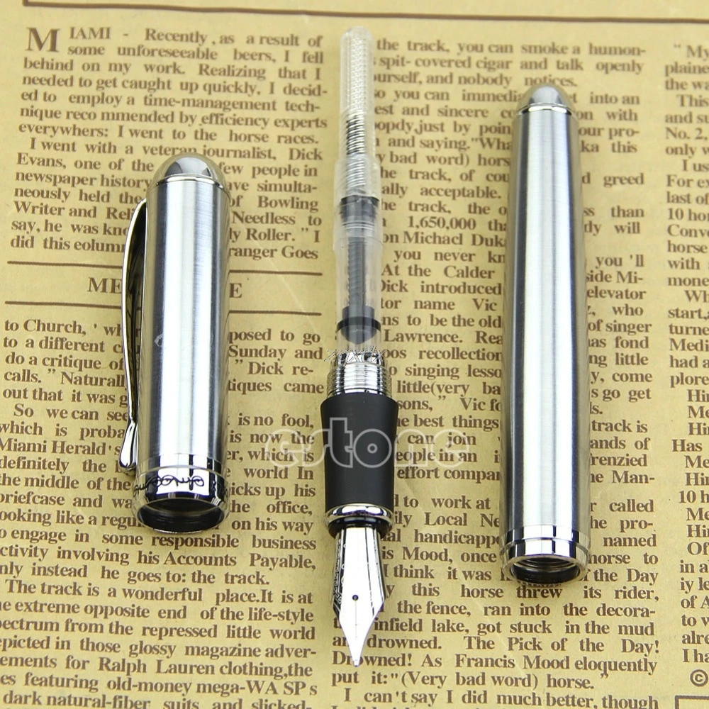

Jinhao X750 Silver Stainless Steel Medium 18KGP Nib Fountain Pen Whosale&Dropship