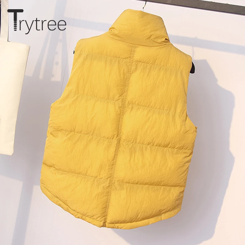 Trytree женские зимние куртки Твердые Жилеты Новая парка женский утолщение хлопок