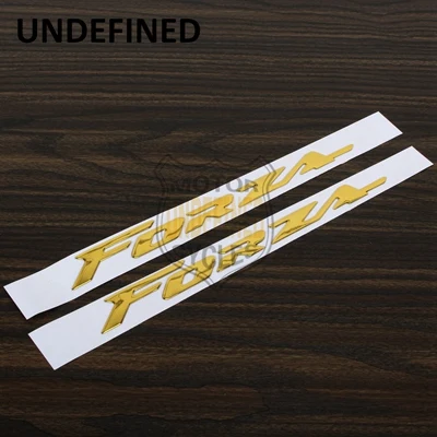 Gold UNDEFINED 2pcs Мотоцикл Велосипед 3D наклейки эмблема логотип поднятый светоотражающий обтекатель бак топлива наклейки Винил Bling для Honda Forza - Цвет: Gold