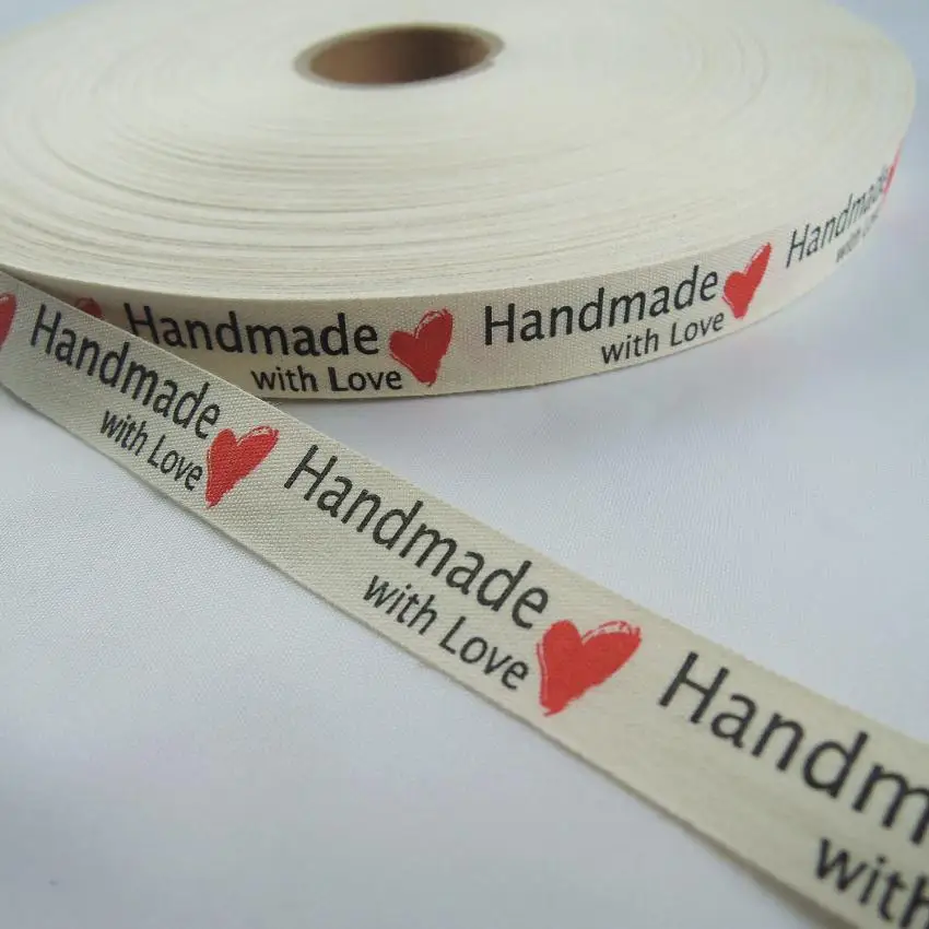 Лента хлопковая ручной работы с любовью 5/8 дюйма 15 мм 20 5 ярдов X31|ribbon set|tape ribbondiy