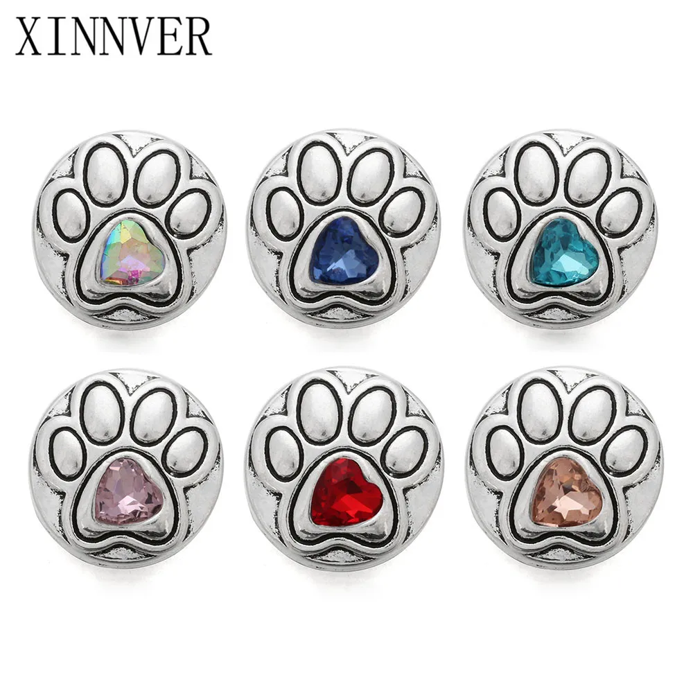 

10 шт./Лот, Застежки в форме сердца, ювелирные изделия, кнопки в виде лап, подходит для браслета 18 мм, застежка для браслета «сделай сам», женск...