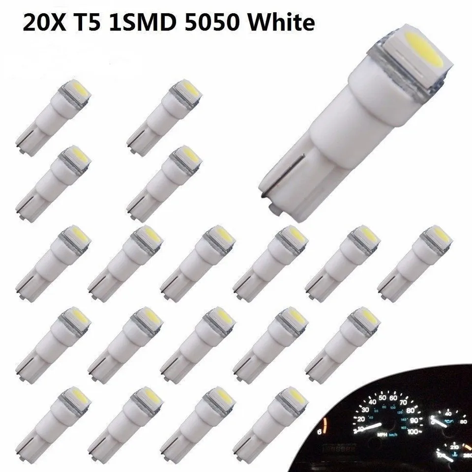 30 шт. автомобильный интерьерный светильник светодиодный 5050 T5 1SMD приборная панель