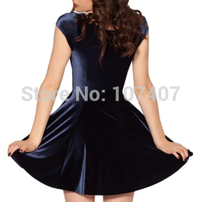 Новинка 2017 женская одежда вельветовые платья с глубоким синим злом CHEERLEADER 2 0