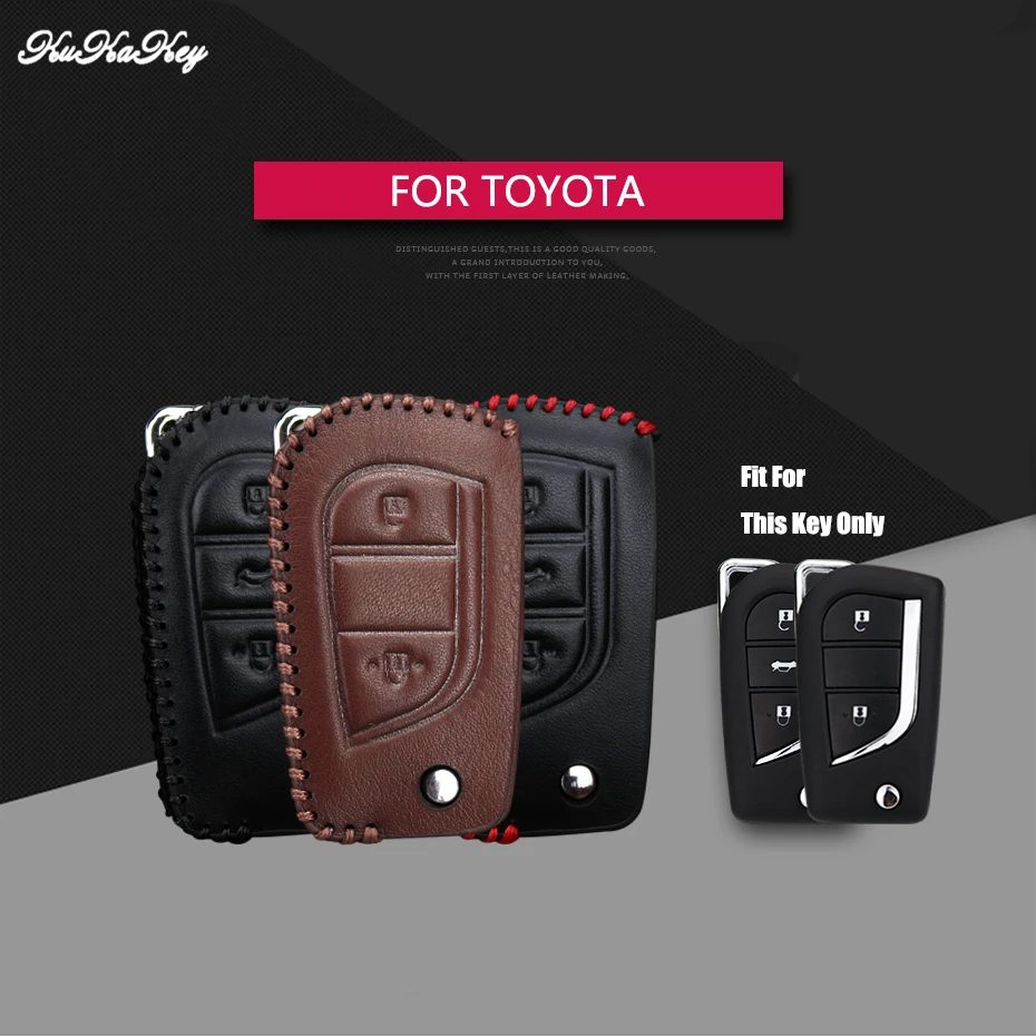 Кожаный чехол для ключей автомобиля для Toyota Hilux Corolla avensis Prado Fortuner RAV4 CHR защитная оболочка для ключей только чехол