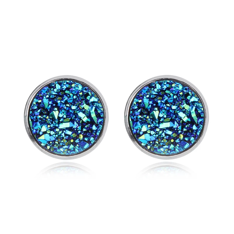 1 пара серьги гвоздики в виде голубых рыбных весов простые для пирсинга Женские