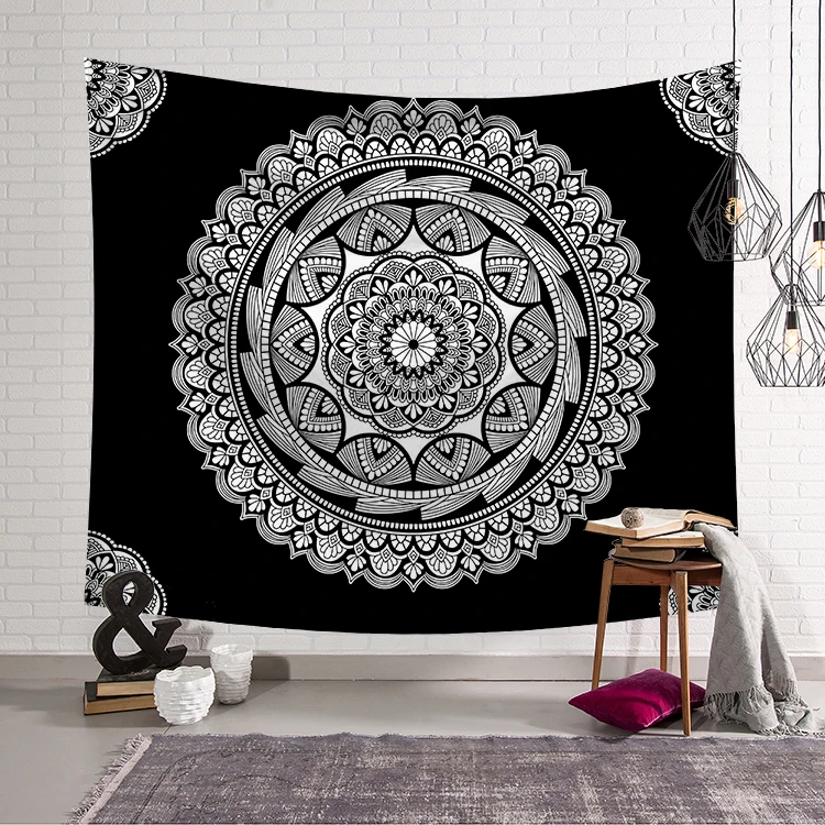 Fashion Mandala Skull Tapestry Wall Hanging Moon Phase Change Tapestries Bedroom Decor | Дом и сад