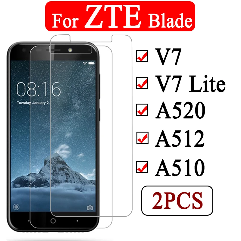 2 шт./лот Защитное стекло для zte blade a520 a510 v7 lite Экранная заставка a512 закаленное стекло v 7 a 520 510 512 v7lite защитная пленка