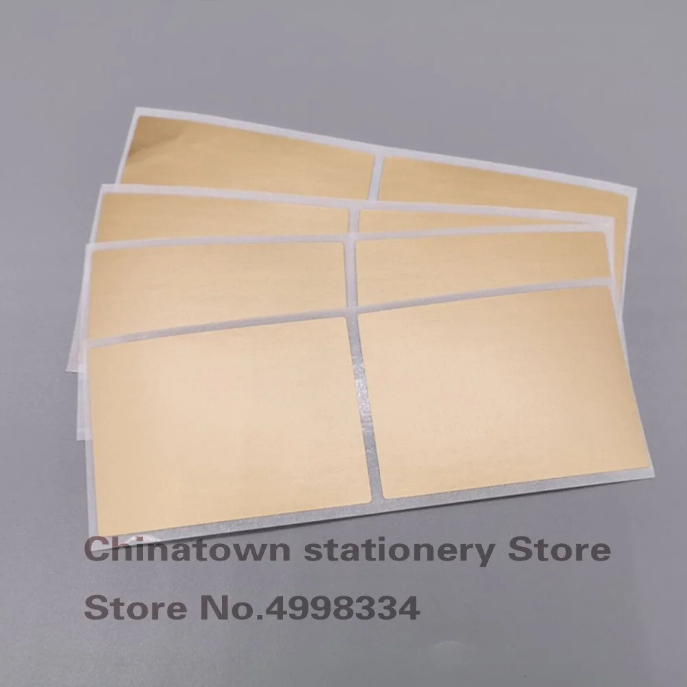 

50pcs Scratch Off Sticker 50x70mm GOLD Color Blank For Postcard Cover Stationery Message Wedding Game Sticker