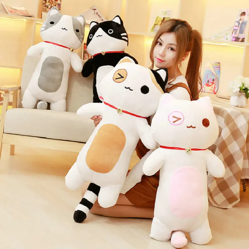 Стиль рождественский подарок детские игрушки 80 см kawaii кошка Подушка плюшевая кошка плюшевые игрушки PP хлопок ткань кукла