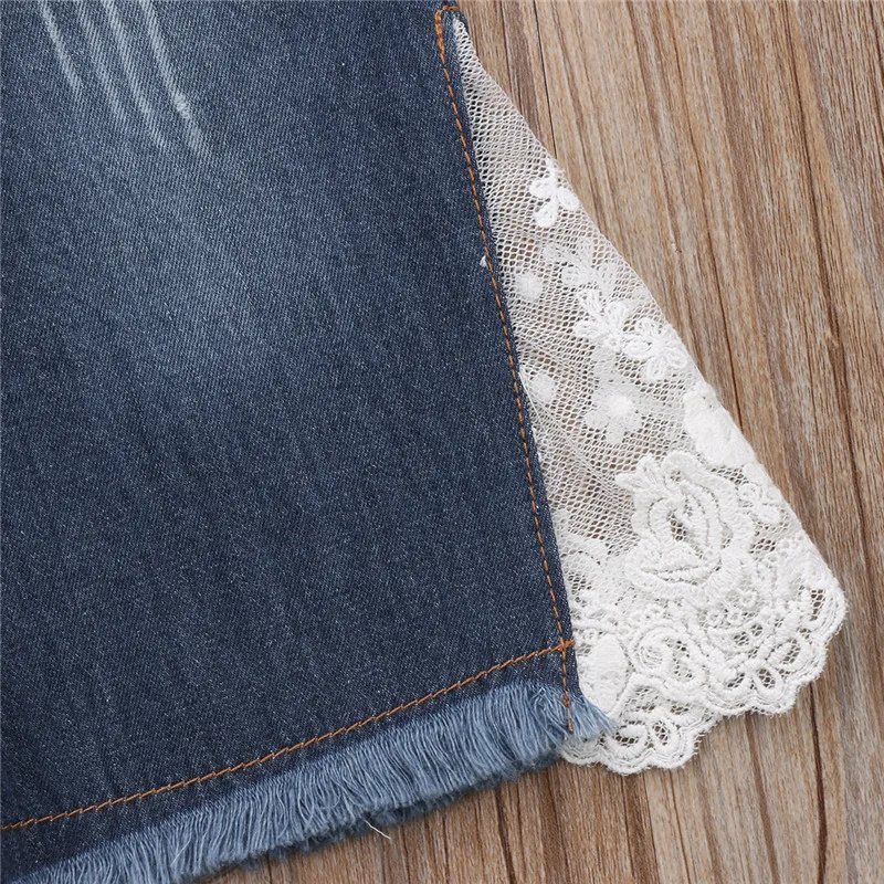 Милые кружевные джинсы для девочек новинка 2018 лидер продаж детские на весну и