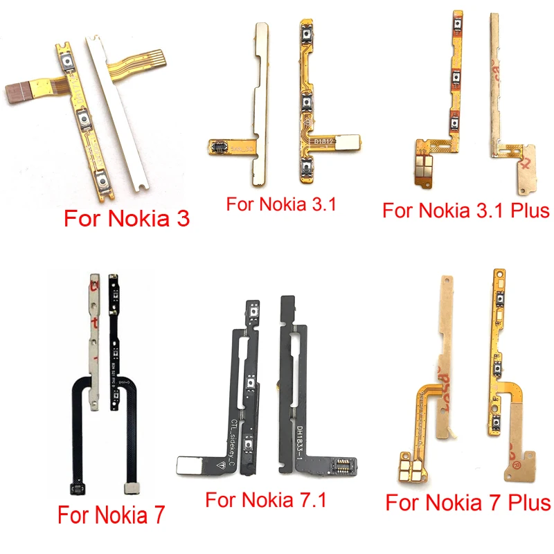 10 Pcs/Lot Power on/off Volume Key Button Flex Cable Ribbon For Nokia 2 3 5 6 7 8 2.1 3.1 5.1 6.1 7.1 Plus | Мобильные телефоны и