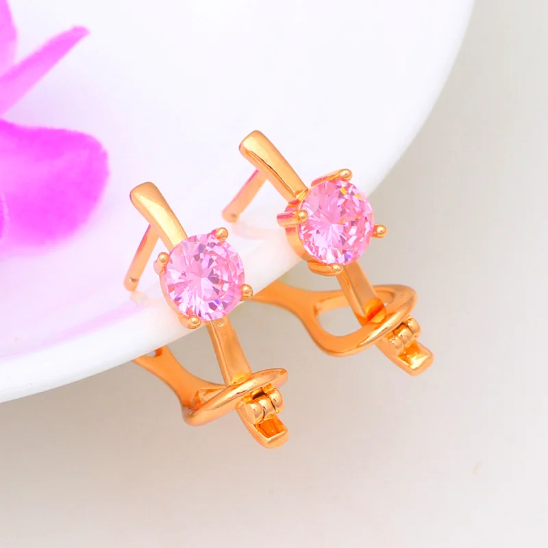 Рождественские подарки розовый кристалл серьги для подростков Обувь девочек