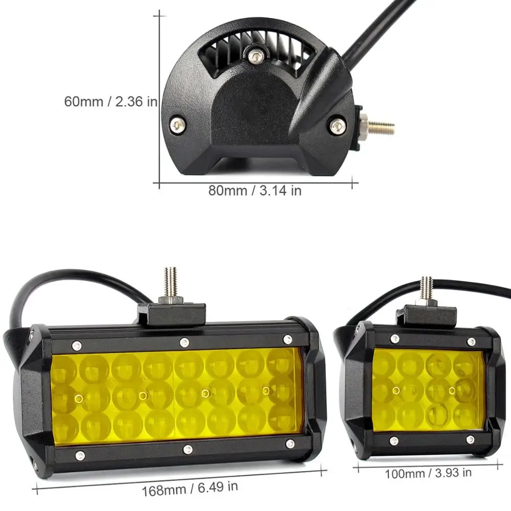 4 ''7 дюймов Led внедорожный светильник Barra для ATV грузовиков мотоцикл 4x4 12 В комбинированный луч Янтарный Желтый рабочий светильник для вождения s бар противотуманная фара