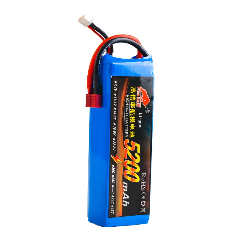 HUONIU мощность 7 4 V 11 1 14 8 22 2 5200mAh 45C 2S 3S 4S 6S перезаряжаемая литий-полимерная батарея XT60