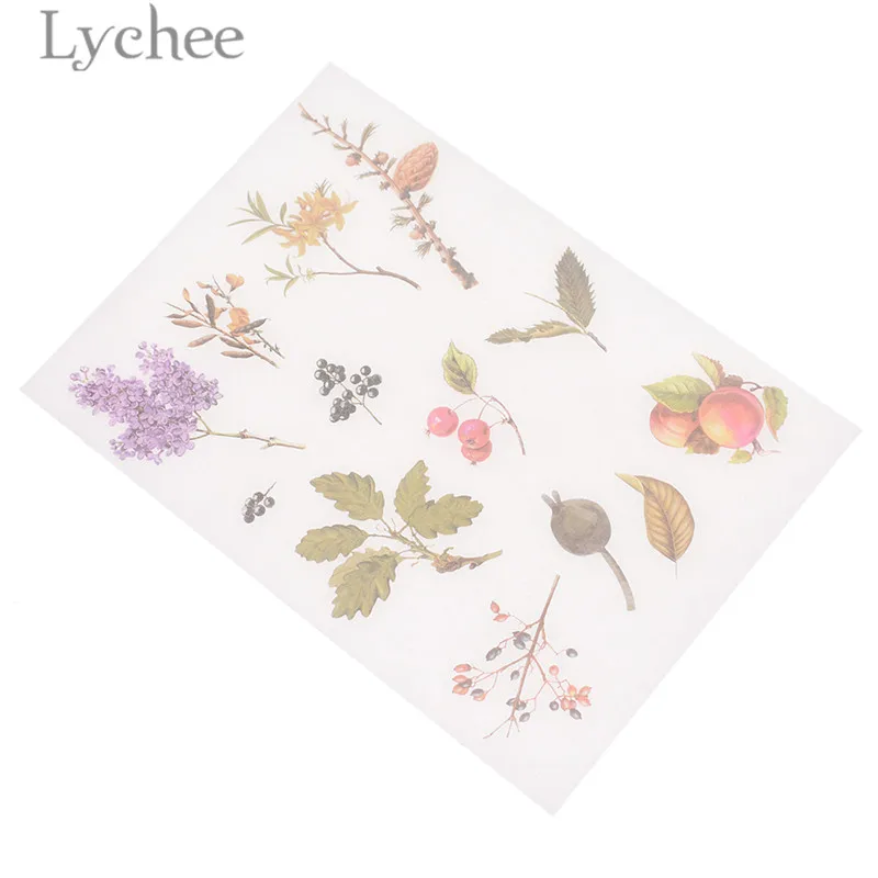 Lychee 6 шт. Классические Цветочные наклейки бумага в цветочках ремесла DIY Scrapbooking