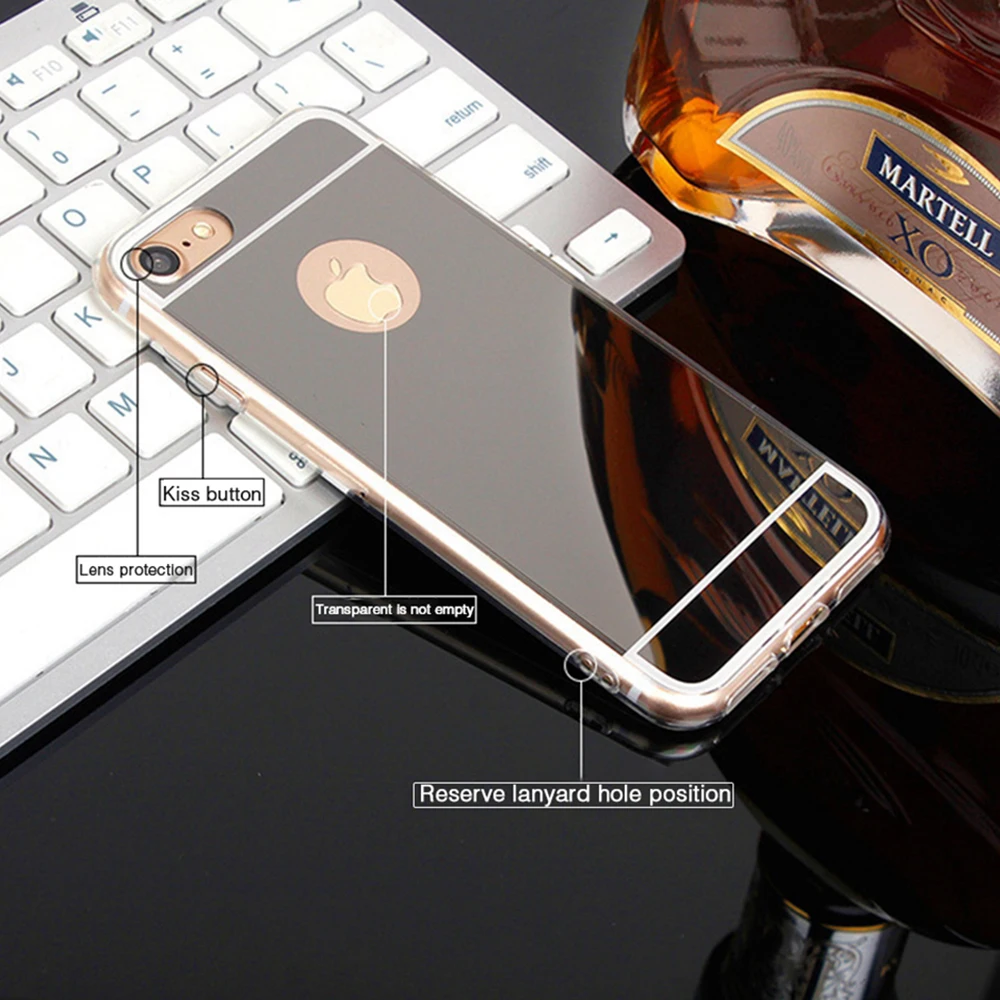 Heyytle Plating Mirror Case For iphone X XR XS Max 7 8 6s 6 plus Transparent Cases Soft TPU Cover 7Plus 10 Coque |