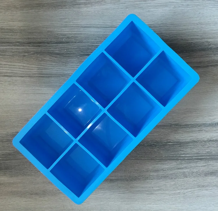 sky blue 8 большой куб Гигантский Большой силиконовый кубик льда квадратный лоток плесень нетоксичный без запаха безопасное использование HG6973 HG12184-HG12187 - Цвет: sky blue