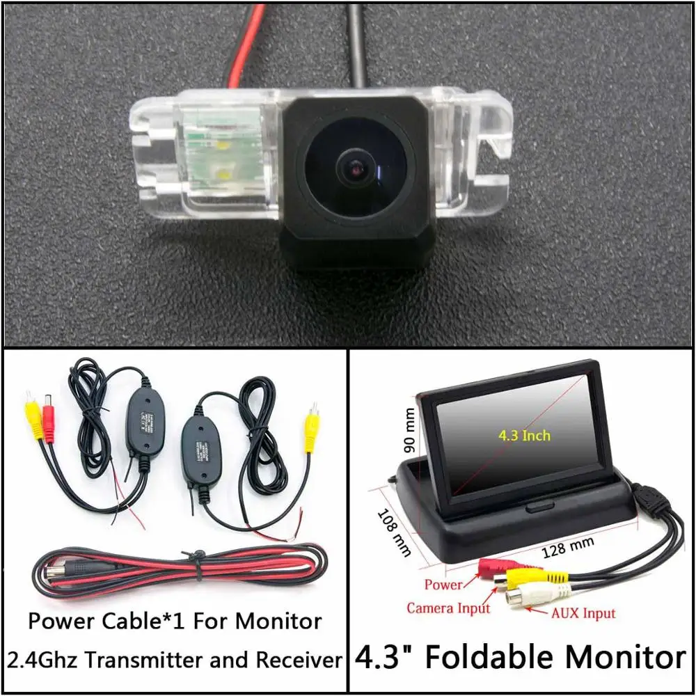 C Wireless 4.3inch F Full HD резервная камера заднего вида для Ford Focus 2 Mondeo C-Max S-Max Galaxy Fiesta Kuga EcoSport Автостоянка ЖК-зеркало монитор - Название цвета: C Wireless 4.3inch F