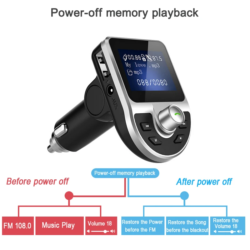Модулятор FM трансмиттера YASOKRO с Bluetooth автомобильный комплект громкой связи