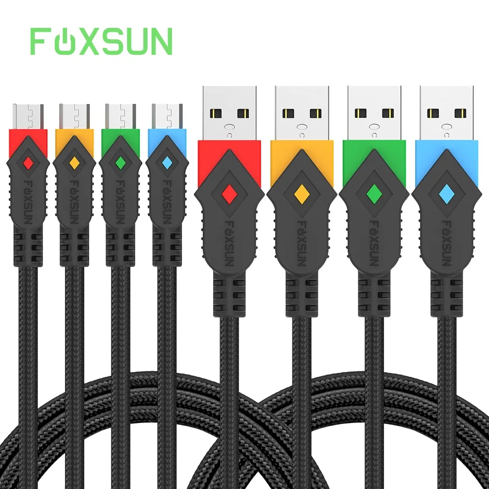 Foxsun 3 фута/1 м нейлоновый Плетеный Android зарядный кабель для смартфонов Samsung Kindle HTC