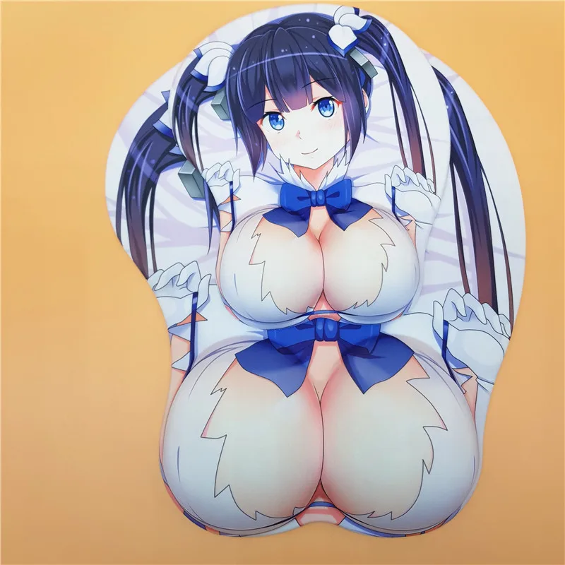 Подземный город для поиска знакомых hestia аниме 3D Oppai коврик мыши на запястье |