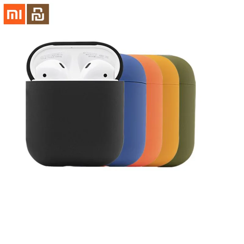 Оригинальный чехол для наушников xiaomi mijia Apple AirPods простой в зарядке силиконовый