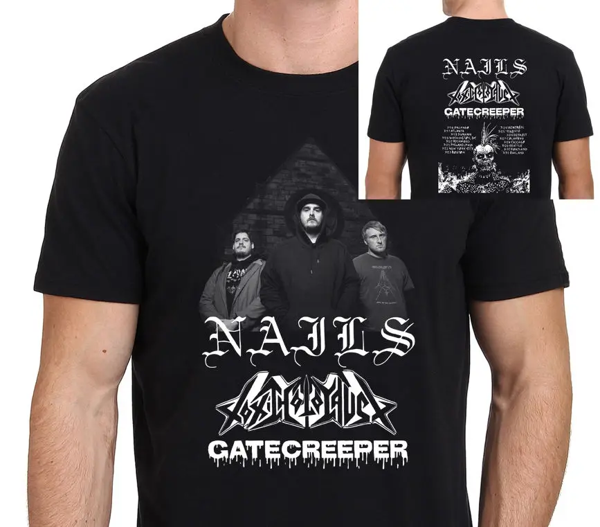 Гвозди Американский хардкор панк группа Tour 2017 футболка Размеры S-to-3XL лето рубашка