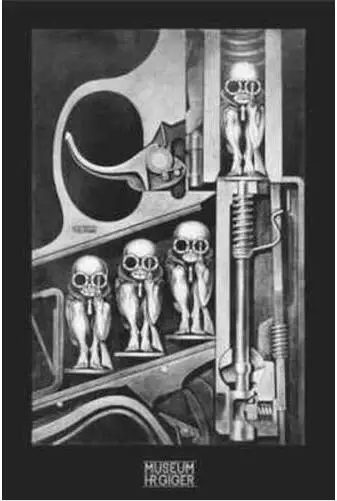 GIGER-BIRTHMACHINE Художественная печать пистолет Шелковый плакат декоративной живописи