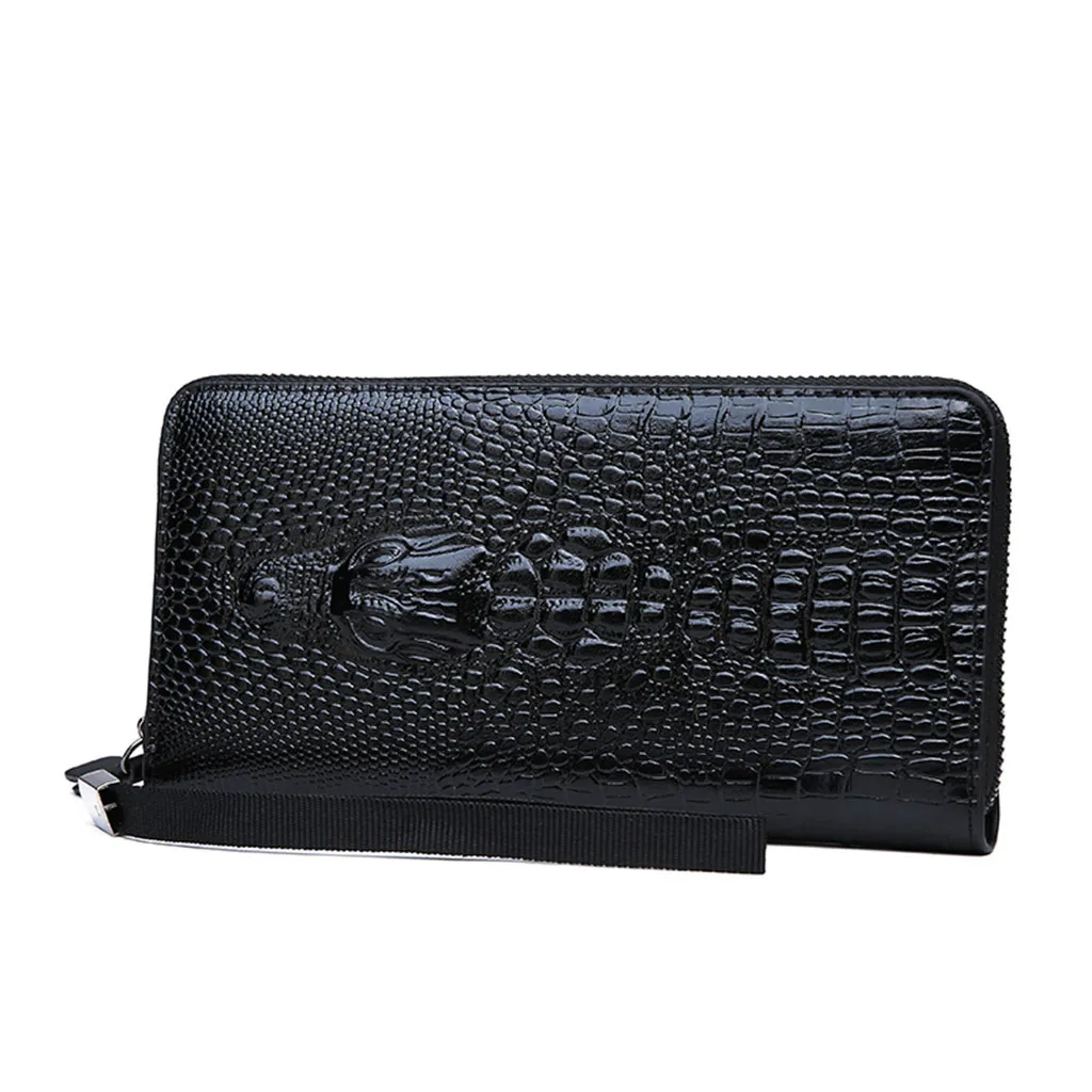 B womens wallet card holder wallet male Women's Bag Unisex Business Wallets Card Bag Purse Clutch Bags Crocodile Print G0626#10 - Цвет: B