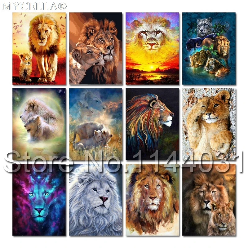 Алмазная мозаика с животными животные Лев полноразмерная вышивка квадратными