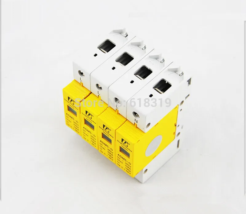 Высококачественное устройство SPD 4P 20KA 110V 220V 380V AC Din Rail anti lightning защита от скачков
