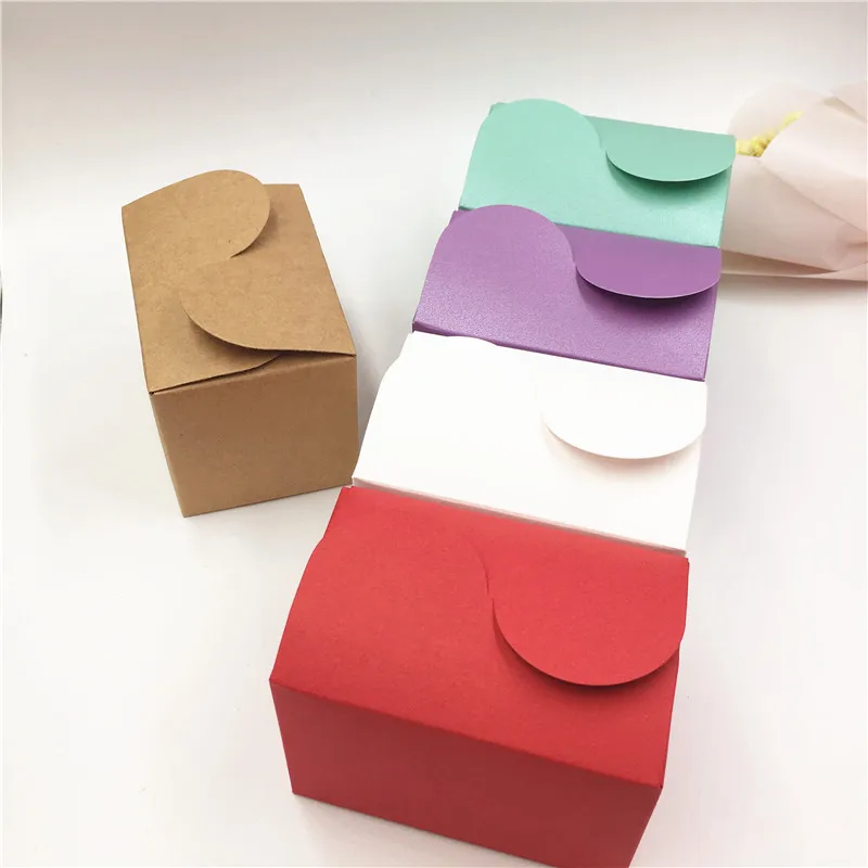 30 шт./лот подарочные коробки из крафт-бумаги на День святого Валентина для