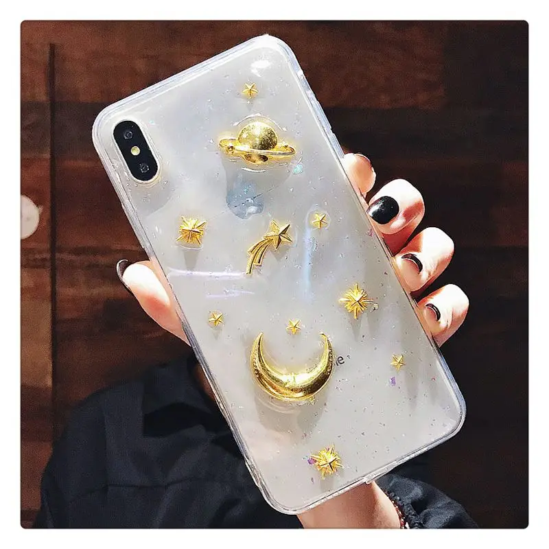 Роскошный прозрачный чехол для Iphone X Xs Max Блестящий Мягкий силиконовый ТПУ 7 8plus 6s |